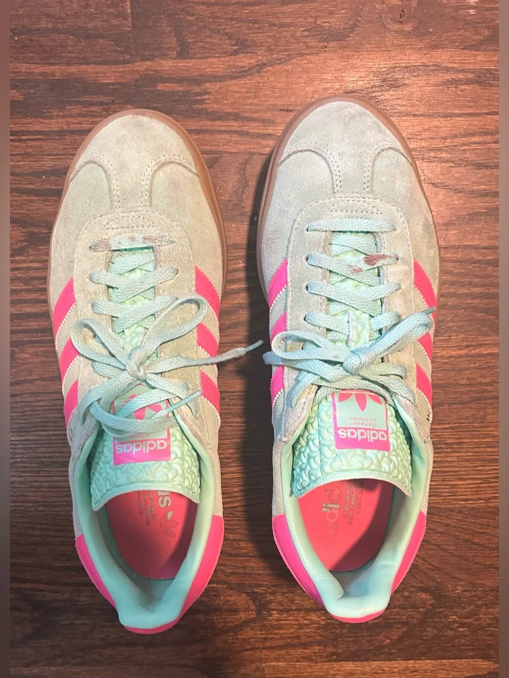 Adidas Mint Green Gazelles